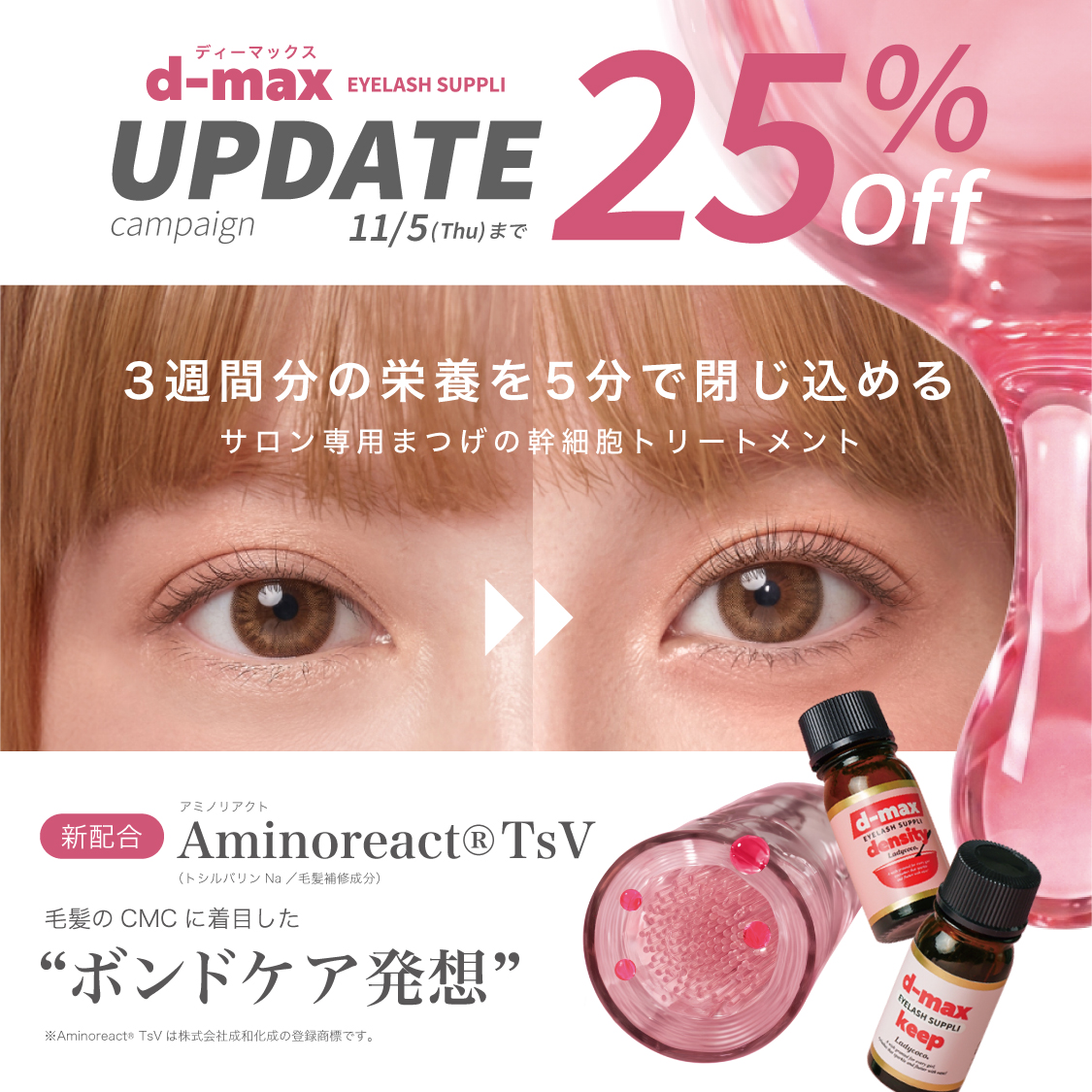 アイラッシュサプリd-max アップデートキャンペーン 25%OFF